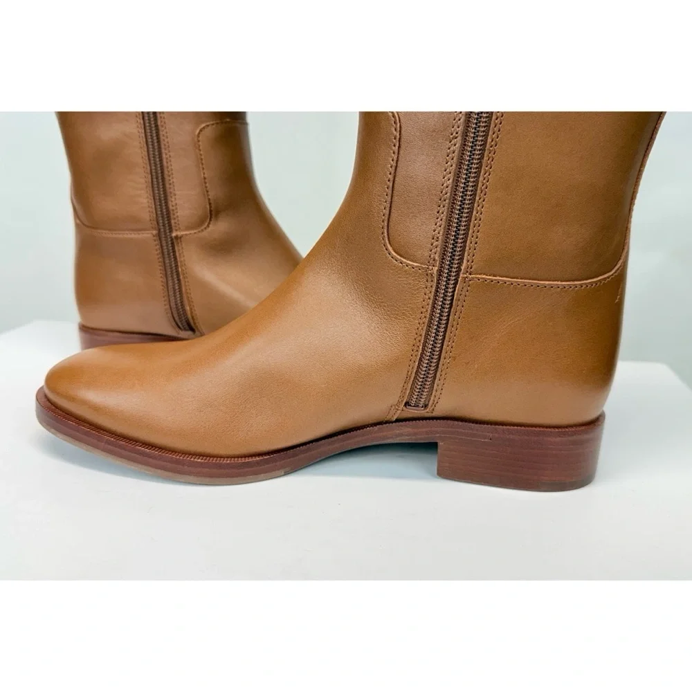 New Tory Burch Everly Strap Riding Boot Sierra Sz 7.5
